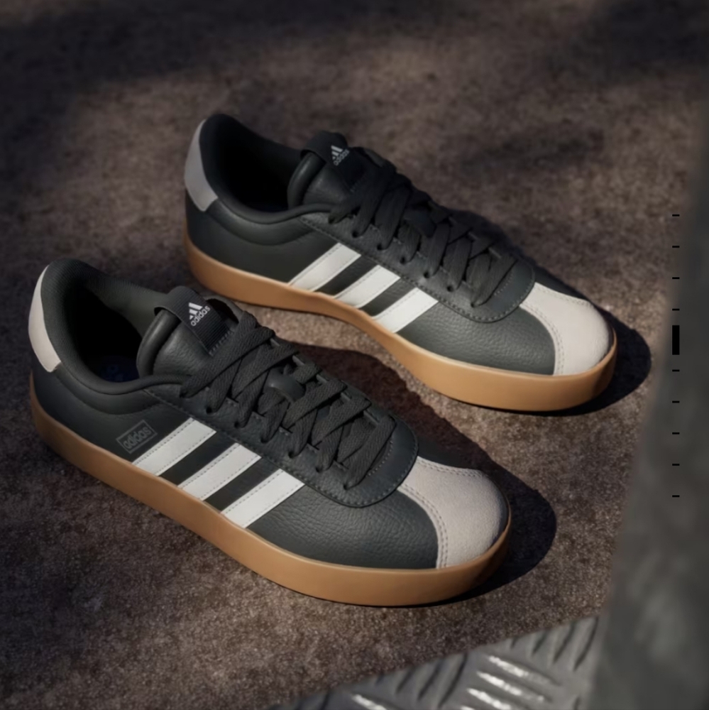 adidas unisex Muted Black & White Gum-sole Sneakers